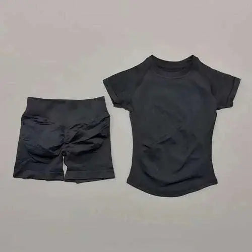 2 Pcs HISTELLO Impact Gym Sets Short Sleeve Seamless Yoga Clothing AliExpress