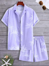 Vacation mood men beach shorts set Raspberry Eurybia