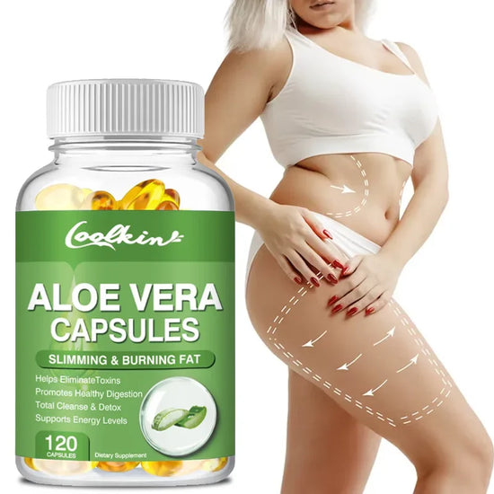 Aloe Vera Extract Capsules - Relieve Intestinal Constipation, Promote Digestion, Detoxify, Control Appetite, Burn Fat, Non-GMO