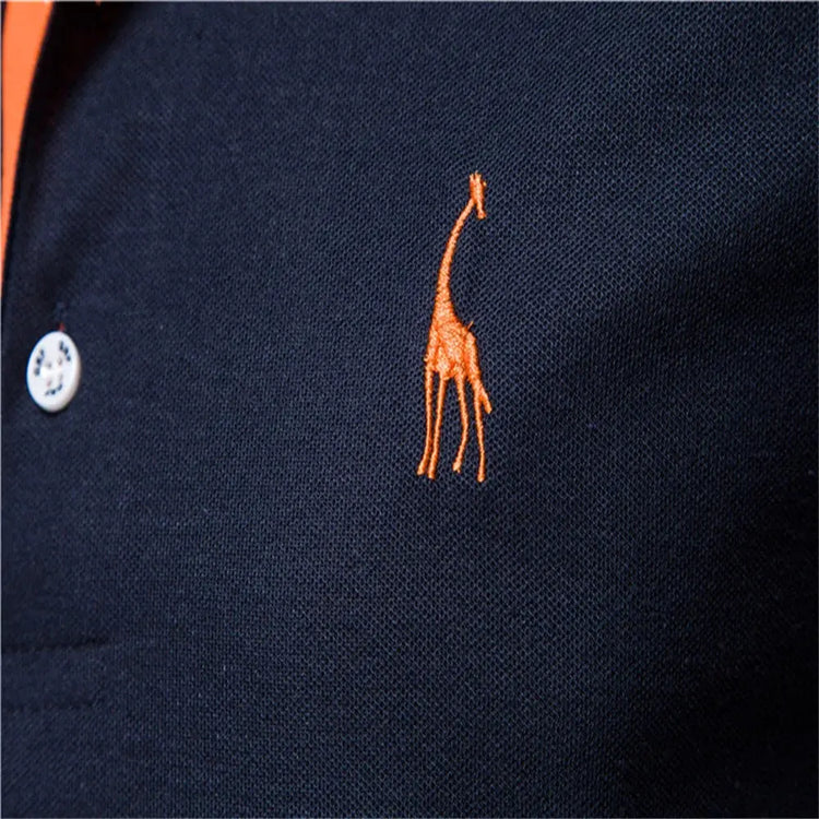 Dropshipping Polo Giraffe Shirt Men Quality Embroidery Summer Short AliExpress