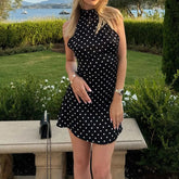 SUCHCUTE Sexy Polka Dot Print Halter Dress For Women Elegant Party AliExpress