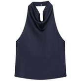 HXAO Top Women Halter Satin Women Tops Backless Corset Top Vest Yellow AliExpress