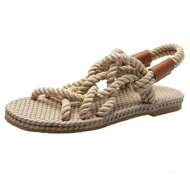 Braided Rope Sandals Raspberry Eurybia