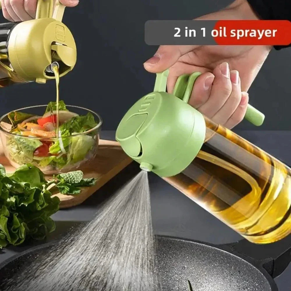 Dual Function Oil Spray and Pour Bottle Yellow Pandora