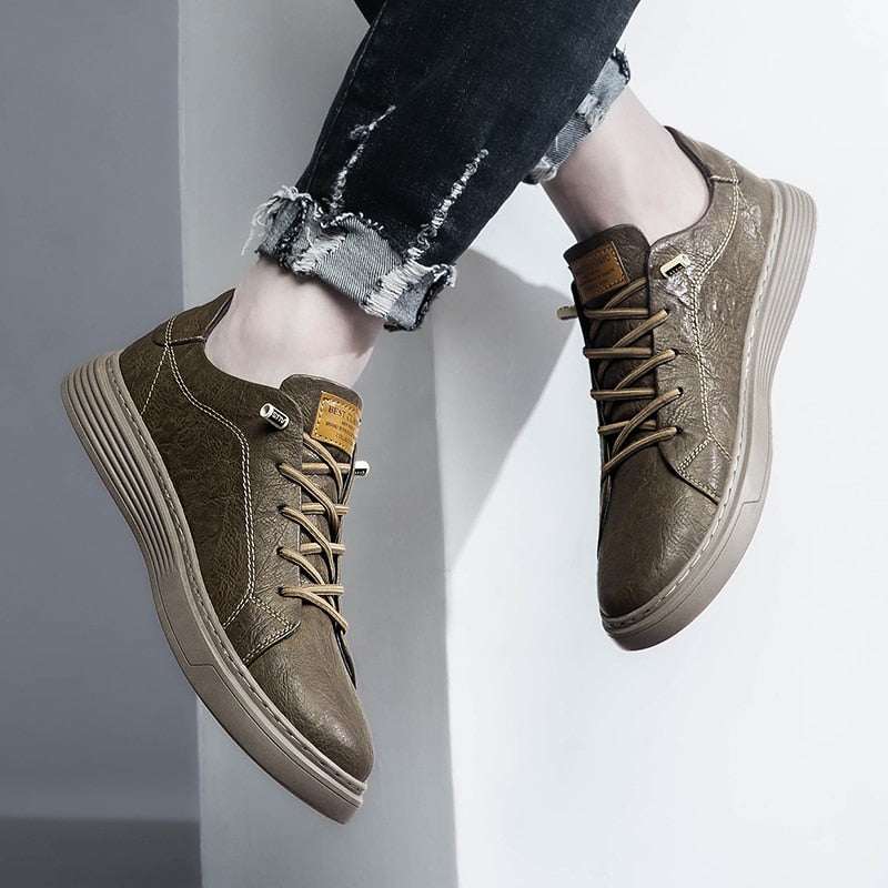 Mens Lace Up Oxford Leather Shoes Yellow Pandora