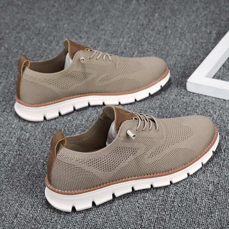 Chaussures décontractées pour hommes en maille respirante khaki avec semelle EVA légère