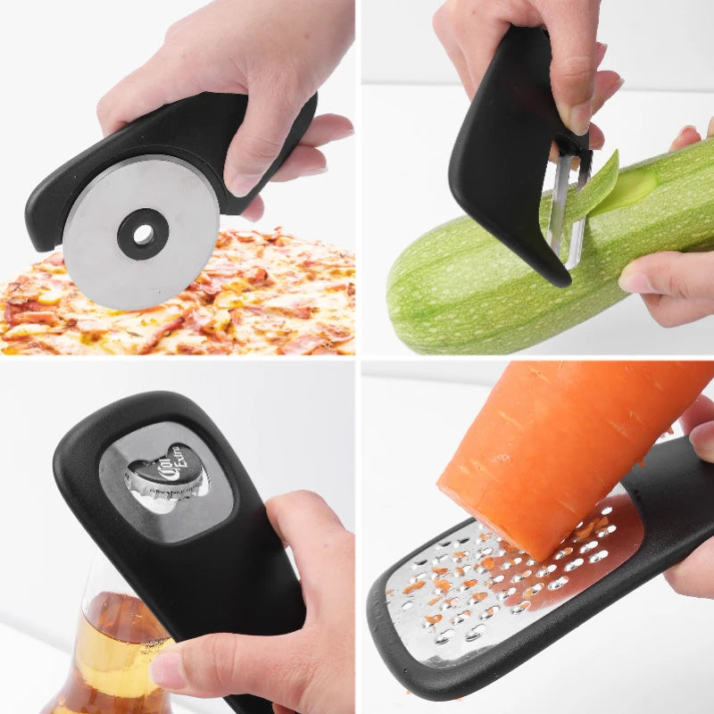 6 PCS Kitchen Gadgets Set Space Saving Small Cooking Accessories Maroon Asteria
