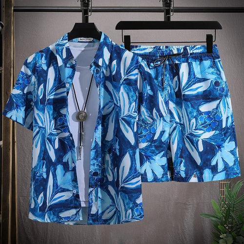 Men vacay Beach shorts Set Raspberry Eurybia