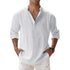 Streetwear Men Lightweight Shirts Long Sleeve Henley Cotton Linen AliExpress