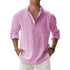 Streetwear Men Lightweight Shirts Long Sleeve Henley Cotton Linen AliExpress