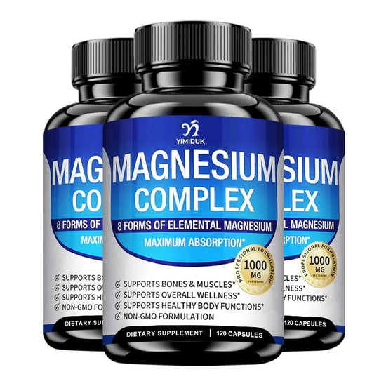 Magnesium Complex Pills - Bone, Muscle & Heart Health Supplement, Sleep Support, Muscle Relaxation, Stress & Anxiety Relief