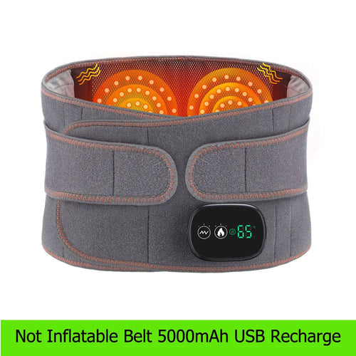 Heat Therapy Lumbar Brace Support Massager Waist Massager Back Belt Maroon Asteria