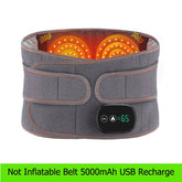 Heat Therapy Lumbar Brace Support Massager Waist Massager Back Belt Maroon Asteria