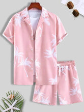 Vacation mood men beach shorts set Raspberry Eurybia