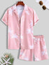 Vacation mood men beach shorts set Raspberry Eurybia