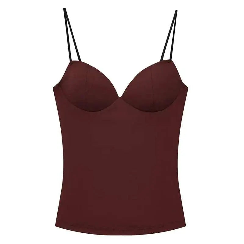 HXAO Woman Tops Corset Crop Top Women Sleeveless Black Brown Top With AliExpress