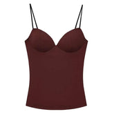 HXAO Woman Tops Corset Crop Top Women Sleeveless Black Brown Top With AliExpress