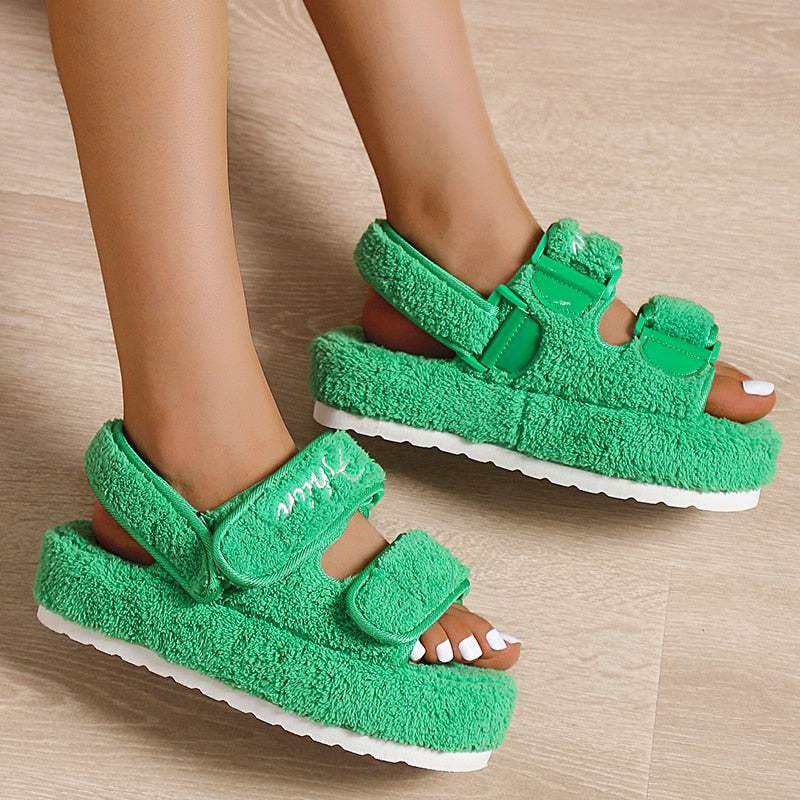 Summer Flats Women Sandals Fashion Female Platform Sandals Silver Juneberry