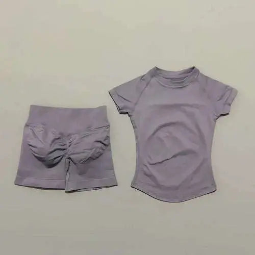 2 Pcs HISTELLO Impact Gym Sets Short Sleeve Seamless Yoga Clothing AliExpress