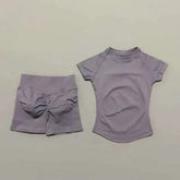 2 Pcs HISTELLO Impact Gym Sets Short Sleeve Seamless Yoga Clothing AliExpress