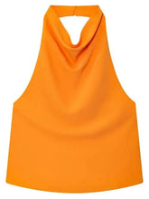 HXAO Top Women Halter Satin Women Tops Backless Corset Top Vest Yellow AliExpress