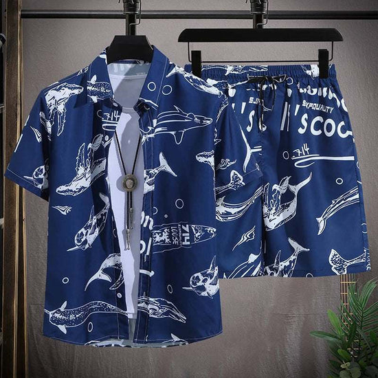 Shorts de plage pour hommes style vacance avec motif animal et taille élastique