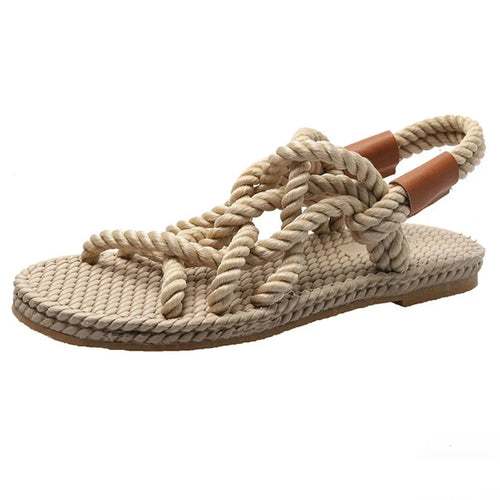 Braided Rope Sandals Raspberry Eurybia