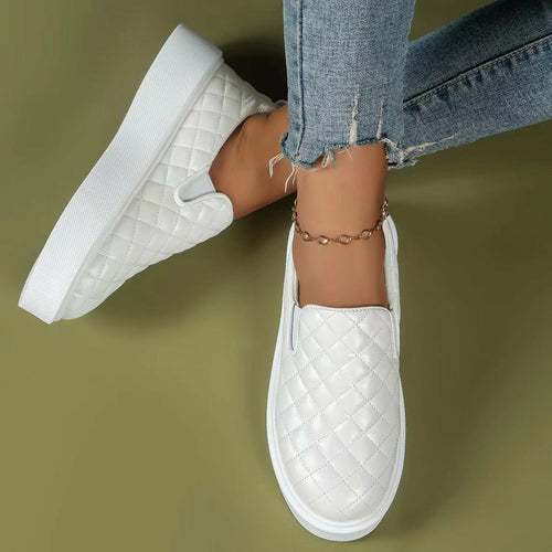 Slip-on Casual Platform Shoes Lightweight Flats Loafers Black/White – Sneakers Coffee Jasper
