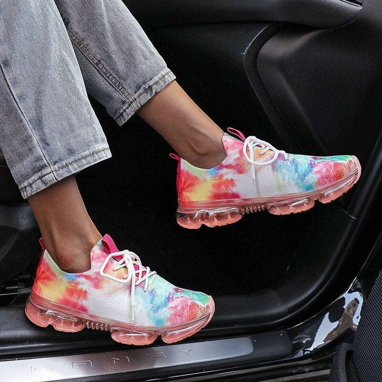 Mesh Cozy Running Sport Shoes Women Lace Up Sneakers Silver Juneberry