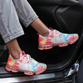Mesh Cozy Running Sport Shoes Women Lace Up Sneakers Silver Juneberry