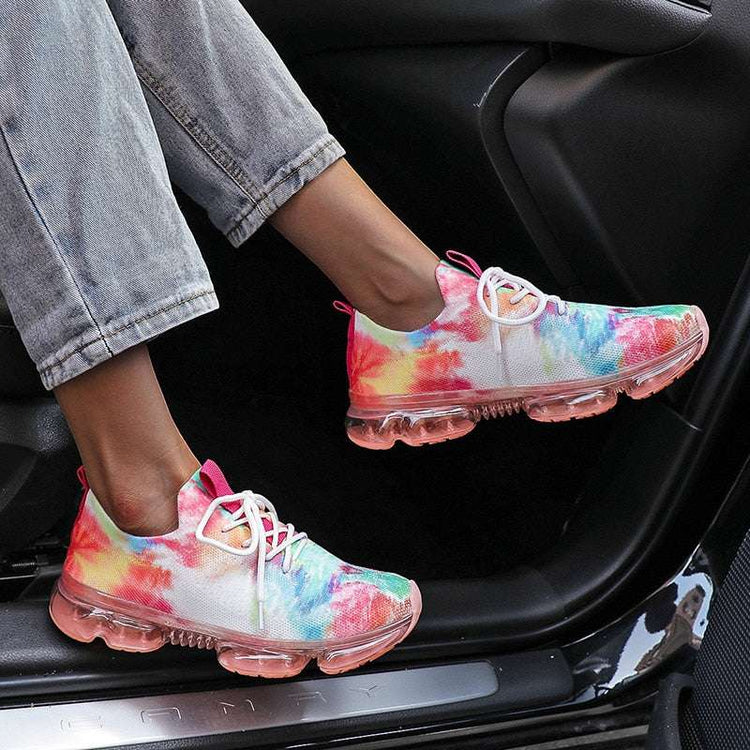 Mesh Cozy Running Sport Shoes Women Lace Up Sneakers Silver Juneberry