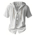 Cotton Linen Shirt for Men Hooded Short Sleeve Solid Color Breathable AliExpress