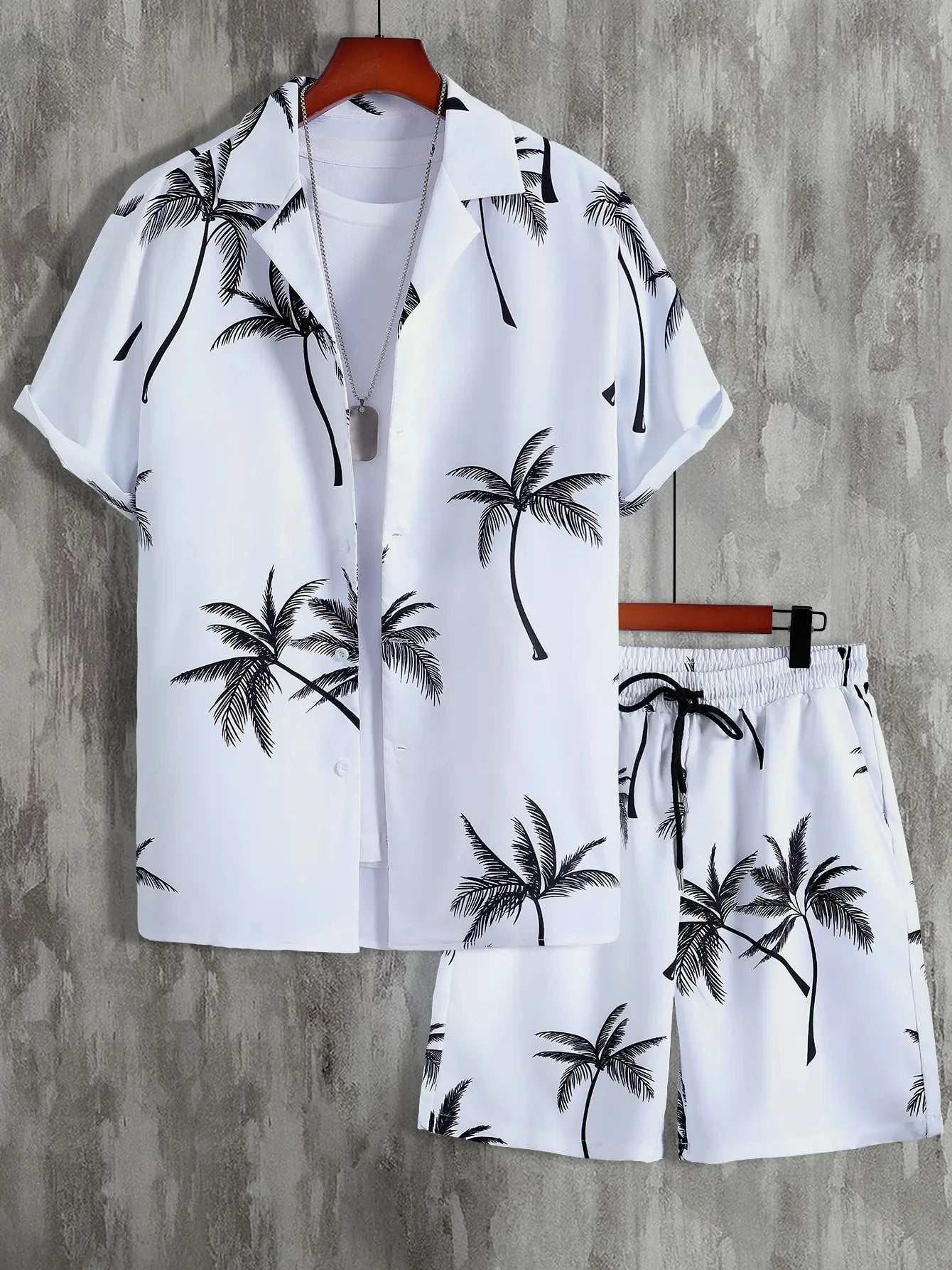 Ensemble shorts de plage homme en polyester pour un style décontracté et estival