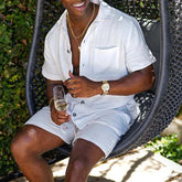 Comfortable cool men beach shorts set Raspberry Eurybia