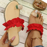 Pineapple Pearl Womens Slippers Flat Toe Casual Beach Slides Silver Juneberry