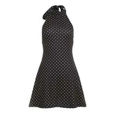 SUCHCUTE Sexy Polka Dot Print Halter Dress For Women Elegant Party AliExpress