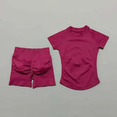 2 Pcs HISTELLO Impact Gym Sets Short Sleeve Seamless Yoga Clothing AliExpress