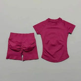 2 Pcs HISTELLO Impact Gym Sets Short Sleeve Seamless Yoga Clothing AliExpress