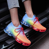 Mesh Cozy Running Sport Shoes Women Lace Up Sneakers Silver Juneberry