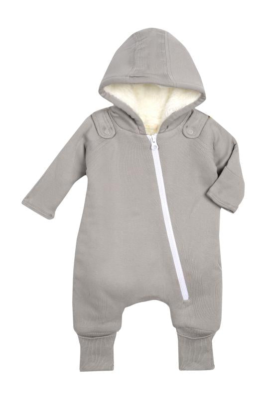 Smart Cuddly Jumpsuit + Bib - Gray Fuchsia Milo