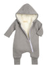 Smart Cuddly Jumpsuit + Bib - Gray Fuchsia Milo