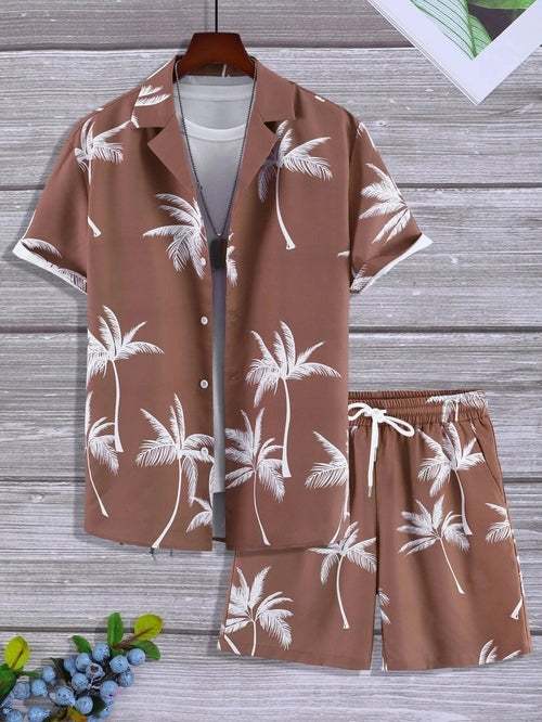 Vacation mood men beach shorts set Raspberry Eurybia