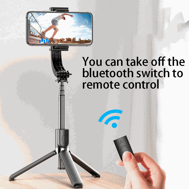 Stabilisateur portable 3 en 1 pour smartphone avec selfie stick et trépied anti-secousse