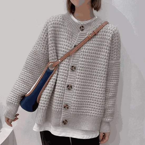 Womens Casual Button Down Knit Cardigan Yellow Pandora