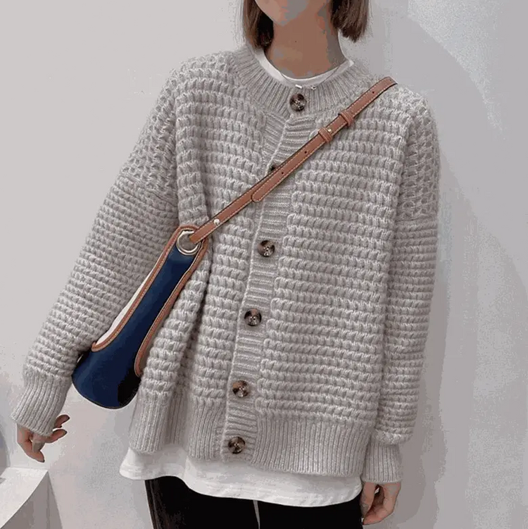 Womens Casual Button Down Knit Cardigan Yellow Pandora