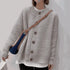 Womens Casual Button Down Knit Cardigan Yellow Pandora