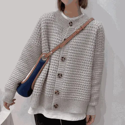 Womens Casual Button Down Knit Cardigan Yellow Pandora