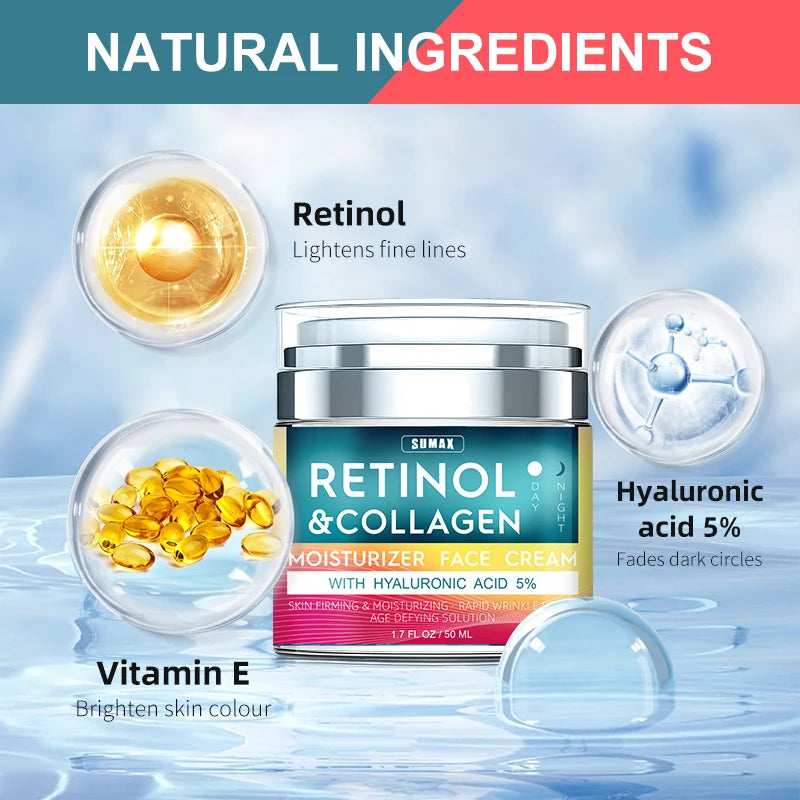 Sumax Retinol Collagen Face Cream 50ml Moisturizer with Hyaluronic AliExpress