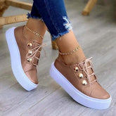 Light Breathable Casual Female Flat Shoes Rose Gold /White/Gold/Black – Women&