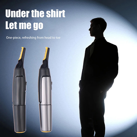 Ultra-Thin Electric Nose & Ear Trimmer: Waterproof Precision Shaver for Men - Portable & Safe Grooming